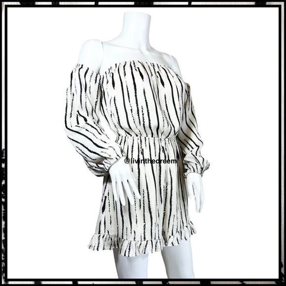 Wild Honey Black And Cream Romper SZ M $59 - Picture 8 of 9